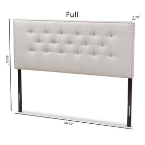 BAXTON STUDIO WINDSOR MODERN AND CONTEMPORARY GREYISH BEIGE FABRIC UPHOLSTERED KING SIZE HEADBOARD