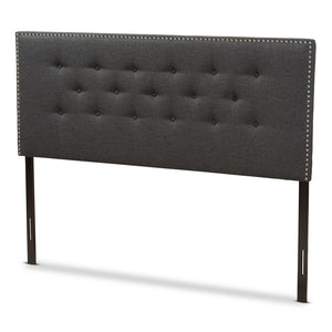 Baxton Studio Windsor Modern And Contemporary Dark Grey Fabric King Size Headboard