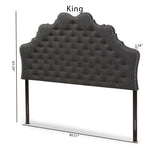 Load image into Gallery viewer, Baxton Studio Hilda Modern And Contemporary Dark Grey Fabric King Size Headboard
