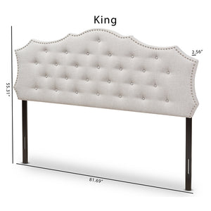 Baxton Studio Aurora Modern And Contemporary Greyish Beige Fabric King Size Headboard