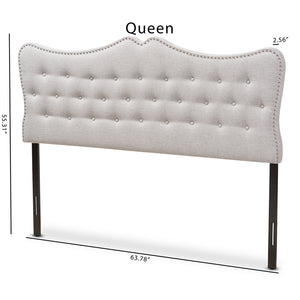 Baxton Studio Emma Modern And Contemporary Greyish Beige Fabric Queen Size Headboard