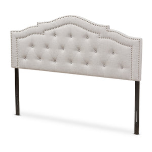 Baxton Studio Edith Modern And Contemporary Greyish Beige Fabric Queen Size Headboard