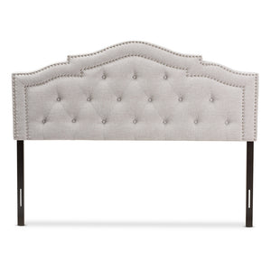 Baxton Studio Edith Modern And Contemporary Greyish Beige Fabric Queen Size Headboard