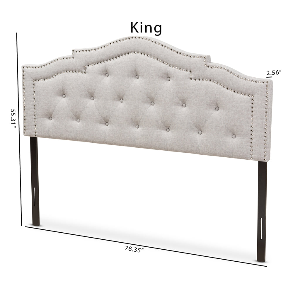 Baxton Studio Edith Modern And Contemporary Greyish Beige Fabric King Size Headboard