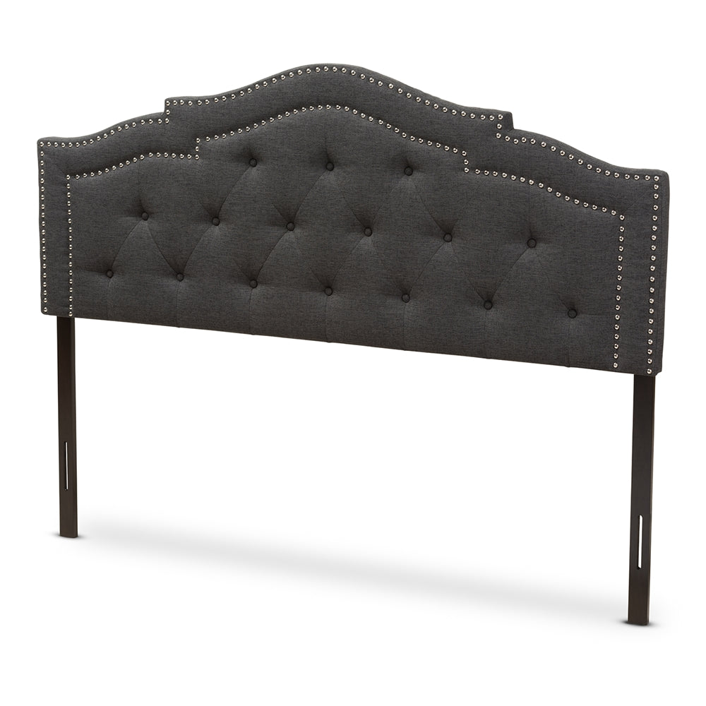 Baxton Studio Edith Modern And Contemporary Dark Grey Fabric Queen Size Headboard