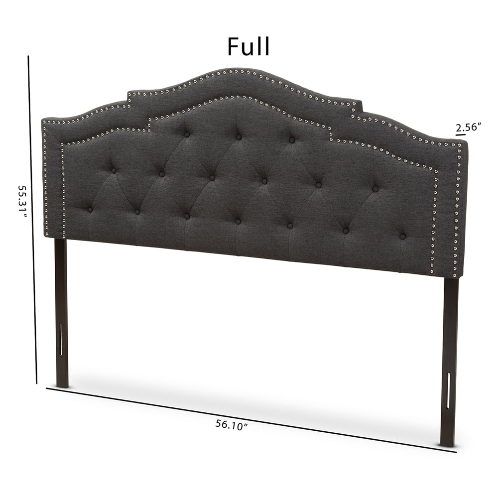 Baxton Studio Edith Modern And Contemporary Dark Grey Fabric Queen Size Headboard