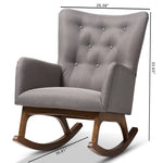 Load image into Gallery viewer, Baxton Studio Waldmann Mid-Century Modern Grey Fabric Upholstered Rocking Chair
