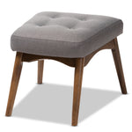 Load image into Gallery viewer, Baxton Studio Waldmann Mid-Century Modern Grey Fabric Upholstered Ottoman
