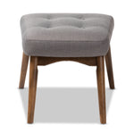 Load image into Gallery viewer, Baxton Studio Waldmann Mid-Century Modern Grey Fabric Upholstered Ottoman
