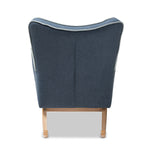 Load image into Gallery viewer, Baxton Studio Zoelle Mid-Century Modern Blue Fabric Upholstered Natural Finished Rocking Chair
