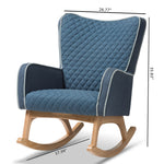 Load image into Gallery viewer, Baxton Studio Zoelle Mid-Century Modern Blue Fabric Upholstered Natural Finished Rocking Chair
