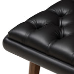 Load image into Gallery viewer, Baxton Studio Annetha Mid-Century Modern Black Faux Leather Upholstered Walnut Finished Wood Ottoman
