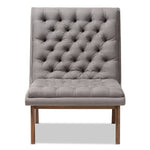 Load image into Gallery viewer, Baxton Studio Annetha Mid-Century Modern Grey Fabric Upholstered Walnut Finished Wood Lounge Chair
