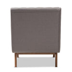 Load image into Gallery viewer, Baxton Studio Annetha Mid-Century Modern Grey Fabric Upholstered Walnut Finished Wood Lounge Chair
