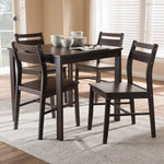 Load image into Gallery viewer, Baxton Studio Lovy Modern And Contemporary Walnut-Finished 5-Piece Dining Set
