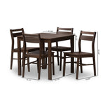 Load image into Gallery viewer, Baxton Studio Lovy Modern And Contemporary Walnut-Finished 5-Piece Dining Set
