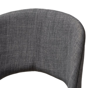 Baxton Studio Melrose Mid-Century Modern Dark Grey Fabric Upholstered Walnut Finished Wood Bar Stool (Set Of 2)