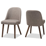 Load image into Gallery viewer, Baxton Studio Cody Mid-Century Modern Light Grey Fabric Upholstered Walnut Finished Wood Dining Chair (Set Of 2)
