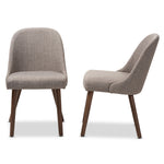 Load image into Gallery viewer, Baxton Studio Cody Mid-Century Modern Light Grey Fabric Upholstered Walnut Finished Wood Dining Chair (Set Of 2)
