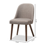 Load image into Gallery viewer, Baxton Studio Cody Mid-Century Modern Light Grey Fabric Upholstered Walnut Finished Wood Dining Chair (Set Of 2)
