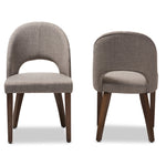 Load image into Gallery viewer, Baxton Studio Wesley Mid-Century Modern Light Grey Fabric Upholstered Walnut Finished Wood Dining Chair (Set Of 2)
