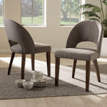 Load image into Gallery viewer, Baxton Studio Wesley Mid-Century Modern Light Grey Fabric Upholstered Walnut Finished Wood Dining Chair (Set Of 2)
