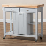 Load image into Gallery viewer, Baxton Studio Hayward Coastal And Farmhouse Light Grey Wood Kitchen Cart
