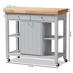 Load image into Gallery viewer, Baxton Studio Hayward Coastal And Farmhouse Light Grey Wood Kitchen Cart
