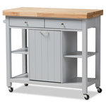 Load image into Gallery viewer, Baxton Studio Hayward Coastal And Farmhouse Light Grey Wood Kitchen Cart
