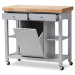 Load image into Gallery viewer, Baxton Studio Hayward Coastal And Farmhouse Light Grey Wood Kitchen Cart
