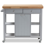 Load image into Gallery viewer, Baxton Studio Hayward Coastal And Farmhouse Light Grey Wood Kitchen Cart
