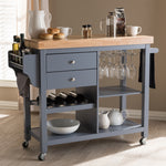 Load image into Gallery viewer, Baxton Studio Sunderland Coastal And Farmhouse Grey Wood Kitchen Cart
