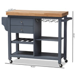 Load image into Gallery viewer, Baxton Studio Sunderland Coastal And Farmhouse Grey Wood Kitchen Cart
