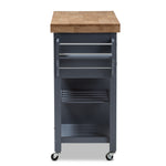 Load image into Gallery viewer, Baxton Studio Sunderland Coastal And Farmhouse Grey Wood Kitchen Cart
