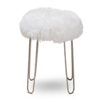 Load image into Gallery viewer, BAXTON STUDIO ALURA MODERN GLAM WHITE GENUINE SHEEP SKIN OTTOMAN
