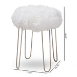 Load image into Gallery viewer, Baxton Studio Alura Modern Glam White Genuine Sheep Skin Ottoman
