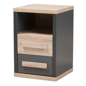 Baxton Studio Pandora Modern and Contemporary Two-Tone 2-Drawer Nightstand