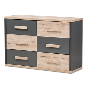 Baxton Studio Pandora Modern and Contemporary Two-Tone 6-Drawer Dresser