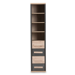 Baxton Studio Pandora Modern And Contemporary Dark Grey And Light Brown Two-Tone 4-Drawer Storage Cabinet