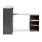 Load image into Gallery viewer, Baxton Studio Pandora Modern And Contemporary Dark Grey And Light Brown Two-Tone Study Desk With Built-In Shelving Unit
