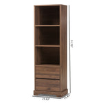 Load image into Gallery viewer, Baxton Studio Burnwood Modern And Contemporary Walnut Brown Finished Wood 2-Drawer Bookcase
