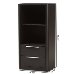 Baxton Studio Carlingford Modern And Contemporary Espresso Brown Finished Wood 2-Drawer Bookcase