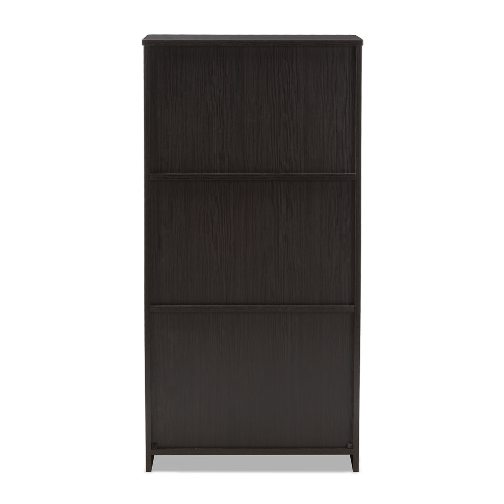 Baxton Studio Carlingford Modern And Contemporary Espresso Brown Finished Wood 2-Drawer Bookcase