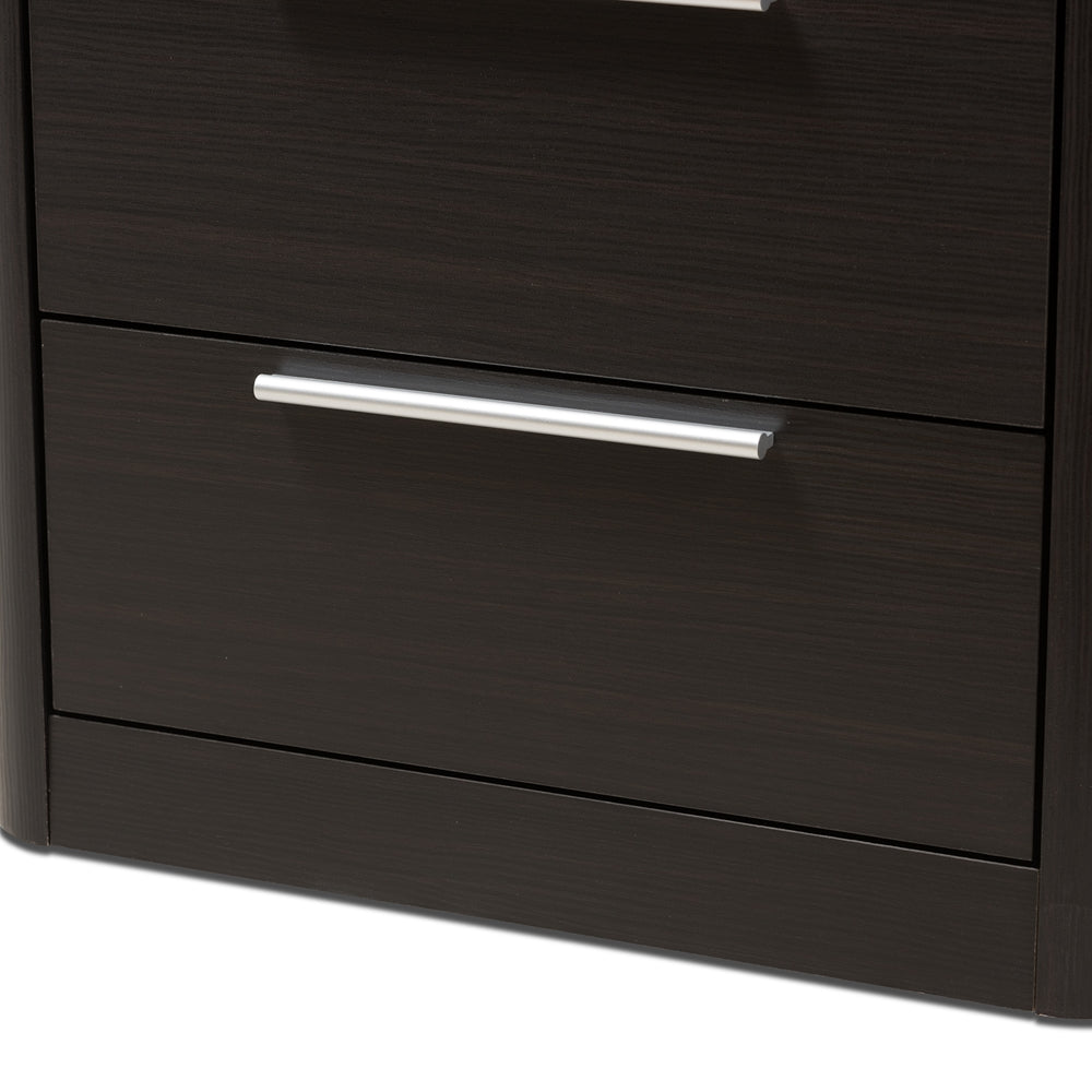 Baxton Studio Carlingford Modern And Contemporary Espresso Brown Finished Wood 2-Drawer Bookcase