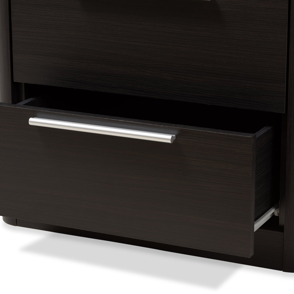 BAXTON STUDIO CARLINGFORD MODERN AND CONTEMPORARY ESPRESSO BROWN FINISHED WOOD 2-DRAWER BOOKCASE