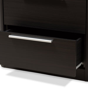 BAXTON STUDIO CARLINGFORD MODERN AND CONTEMPORARY ESPRESSO BROWN FINISHED WOOD 2-DRAWER BOOKCASE