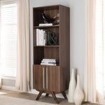 Load image into Gallery viewer, Baxton Studio Ashfield Mid-Century Modern Walnut Brown Finished Wood Bookcase
