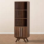 Load image into Gallery viewer, Baxton Studio Ashfield Mid-Century Modern Walnut Brown Finished Wood Bookcase
