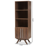 Load image into Gallery viewer, Baxton Studio Ashfield Mid-Century Modern Walnut Brown Finished Wood Bookcase
