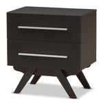 Load image into Gallery viewer, Baxton Studio Auburn Mid-Century Modern Espresso Brown Finished Wood 2-Drawer Nightstand
